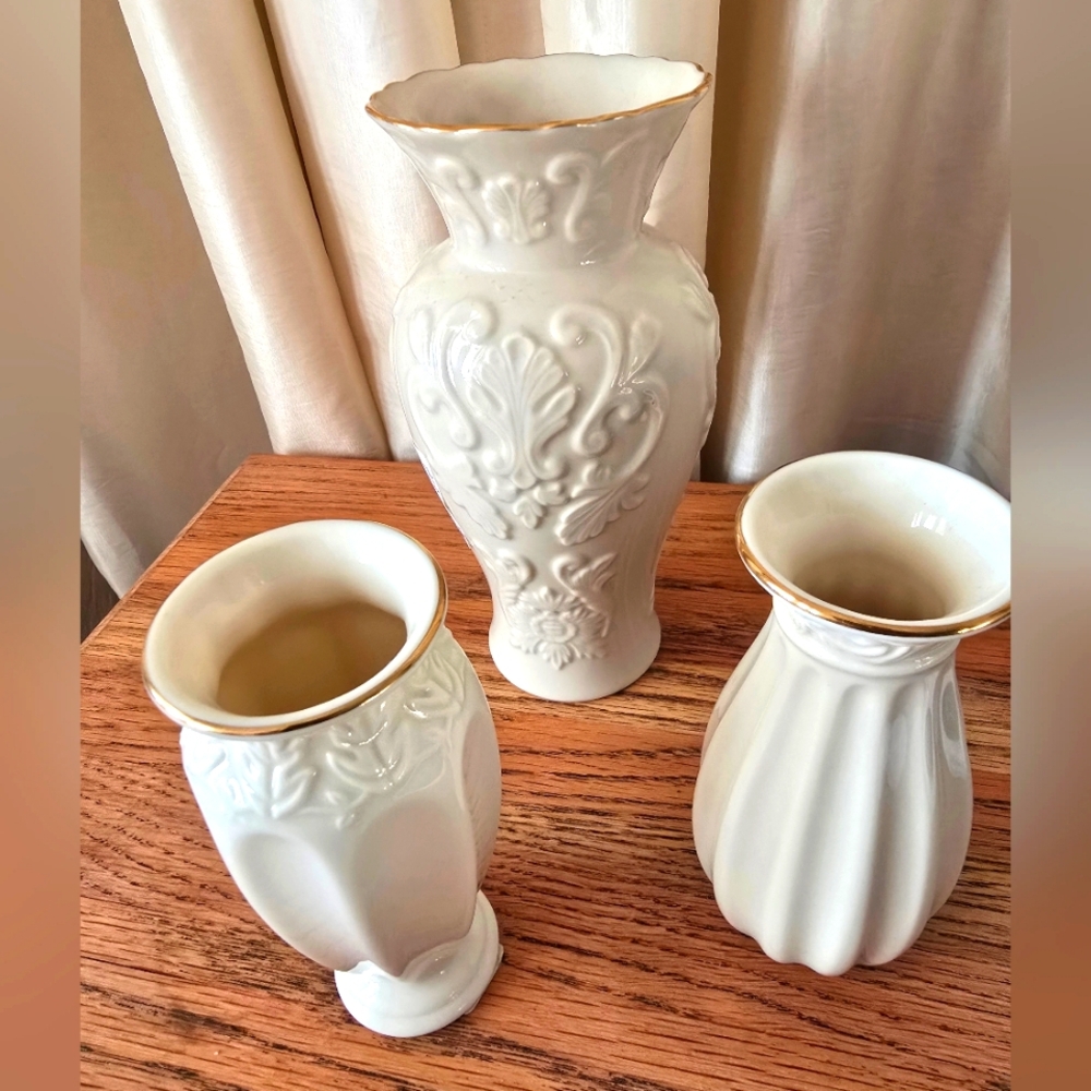 Set of 3 Lenox Vases